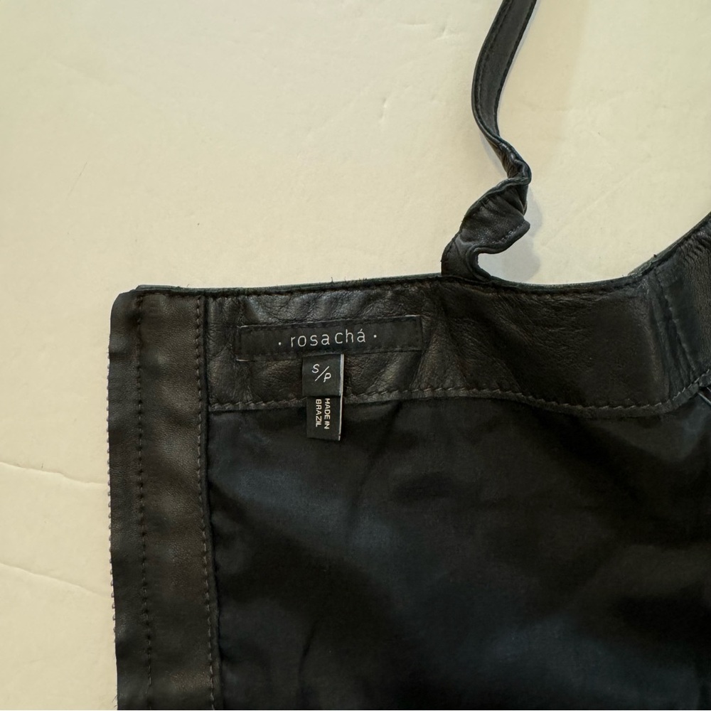Rosa Cha Leather Bustier Peplum Top - Picture 8 of 9
